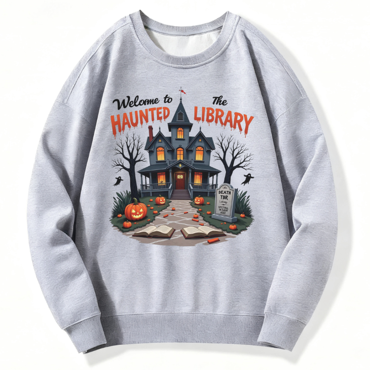 Haunted House Library Sweatshirt - Image 5