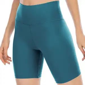 Teal Blue High Waist Biker Shorts