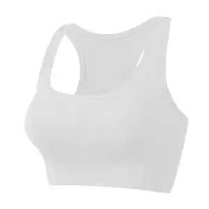 White Racerback Breathable Workout Sports Bra