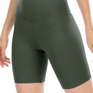 Olive Green Athletic Biker Shorts