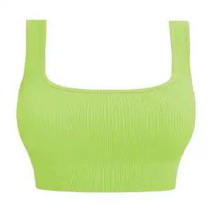 Lime Green Ribbed Crop Top