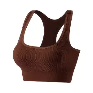 Chocolate Brown Racerback Padded Sports Bra