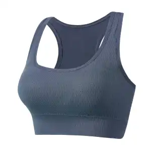 Slate Blue Racerback Supportive Sports Bra