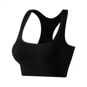 Black Racerback High Support Sports Bra